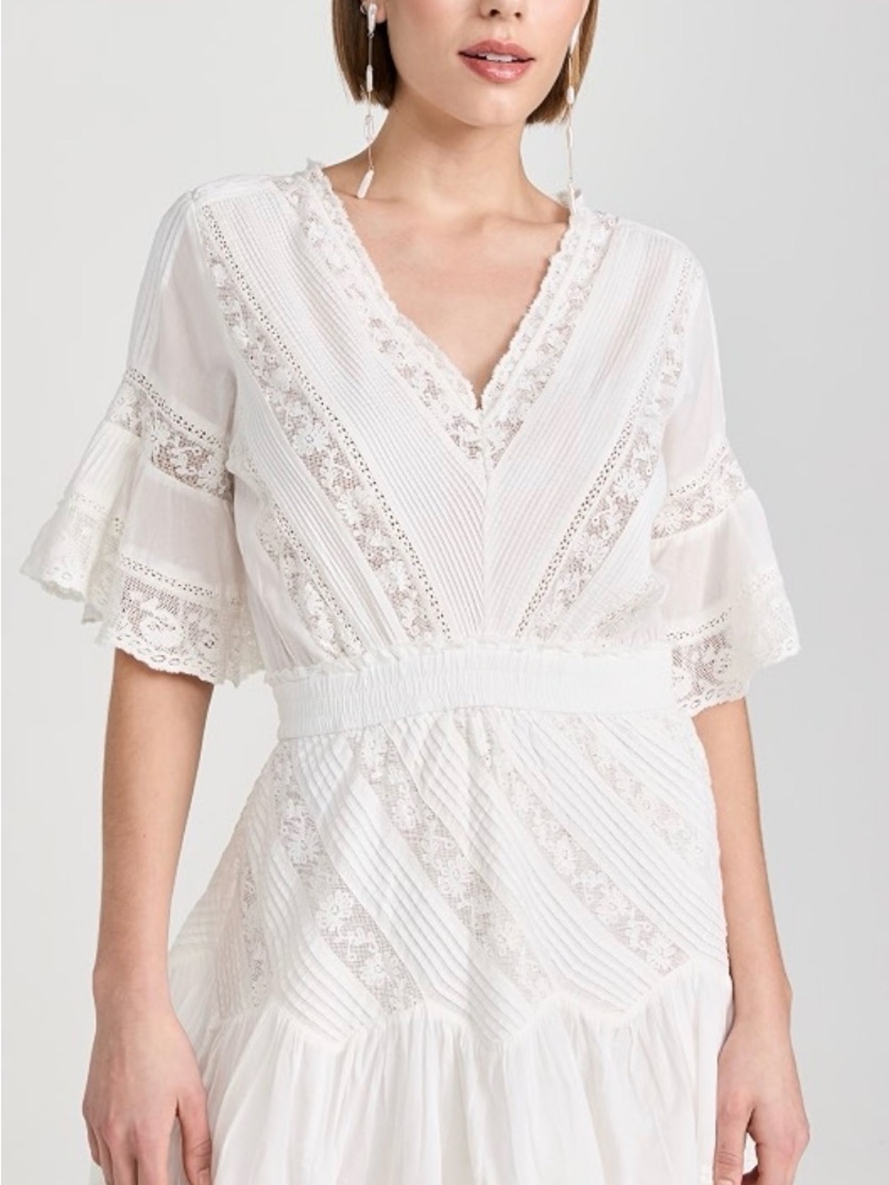LoveShackFancy Calamina Dress Bright White